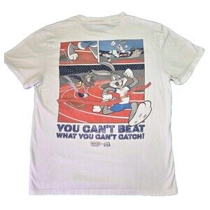 Looney Tunes Team USA T-Shirt Bugs Bunny Road Runner Olympics Graphic Tee M